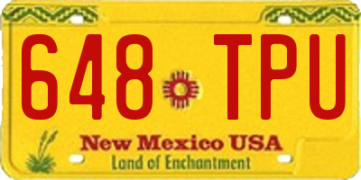 NM license plate 648TPU