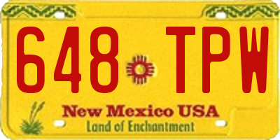NM license plate 648TPW