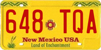 NM license plate 648TQA