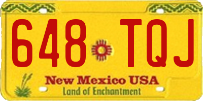 NM license plate 648TQJ
