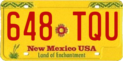 NM license plate 648TQU