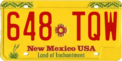 NM license plate 648TQW