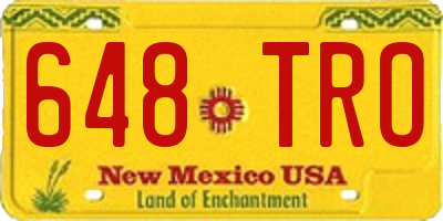 NM license plate 648TRO