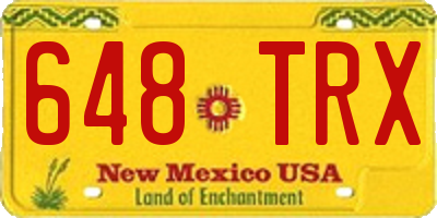 NM license plate 648TRX