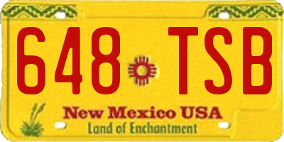 NM license plate 648TSB