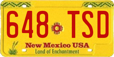 NM license plate 648TSD