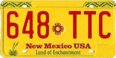 NM license plate 648TTC