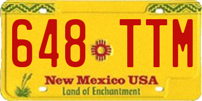 NM license plate 648TTM