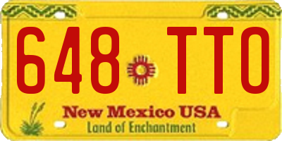 NM license plate 648TTO