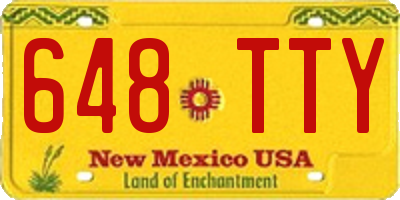 NM license plate 648TTY