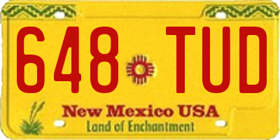 NM license plate 648TUD
