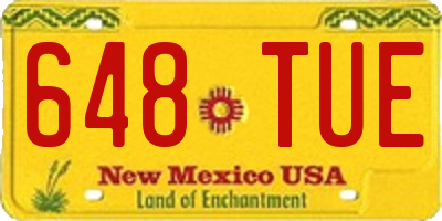 NM license plate 648TUE