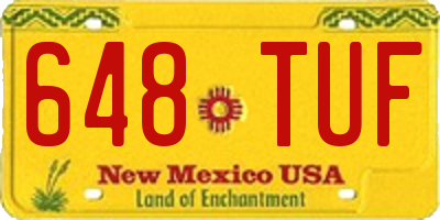 NM license plate 648TUF