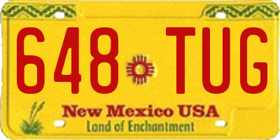 NM license plate 648TUG