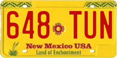 NM license plate 648TUN