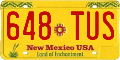 NM license plate 648TUS
