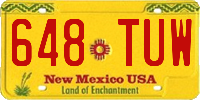 NM license plate 648TUW