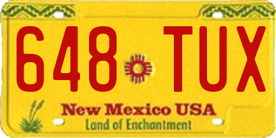 NM license plate 648TUX
