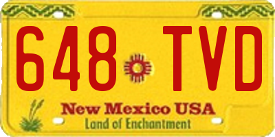 NM license plate 648TVD