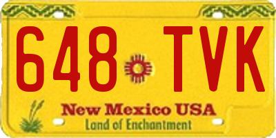 NM license plate 648TVK
