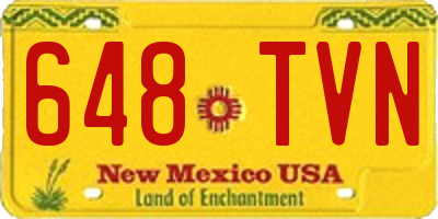 NM license plate 648TVN