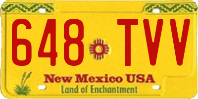 NM license plate 648TVV