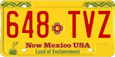 NM license plate 648TVZ
