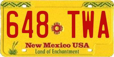 NM license plate 648TWA