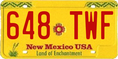 NM license plate 648TWF