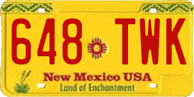 NM license plate 648TWK