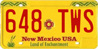 NM license plate 648TWS