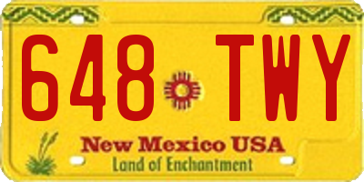 NM license plate 648TWY