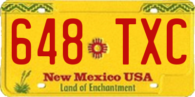 NM license plate 648TXC