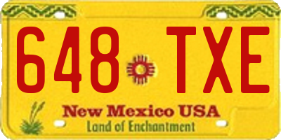 NM license plate 648TXE