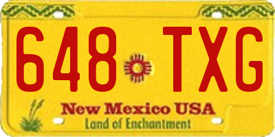 NM license plate 648TXG