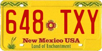 NM license plate 648TXY