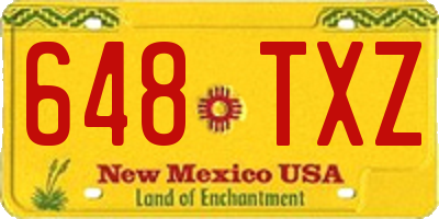 NM license plate 648TXZ