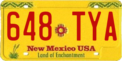 NM license plate 648TYA