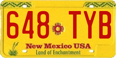 NM license plate 648TYB