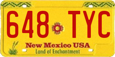 NM license plate 648TYC
