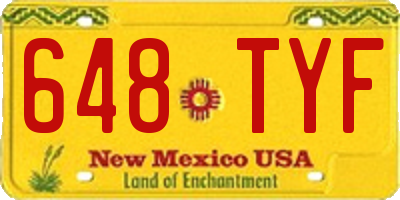 NM license plate 648TYF