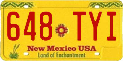 NM license plate 648TYI