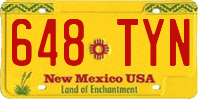 NM license plate 648TYN