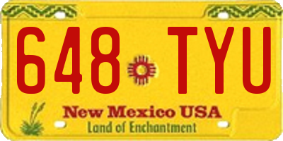 NM license plate 648TYU