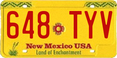 NM license plate 648TYV