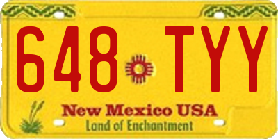 NM license plate 648TYY