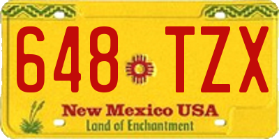 NM license plate 648TZX