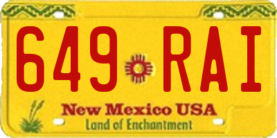 NM license plate 649RAI