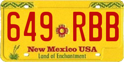 NM license plate 649RBB