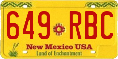 NM license plate 649RBC